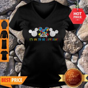Autism Mickey Mouse It’s Ok To Be Different V-neck