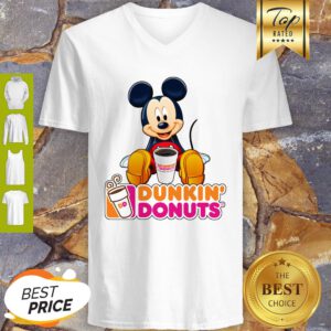 Disney Mickey Mouse Mashup Dunkin’ Donuts V-neck