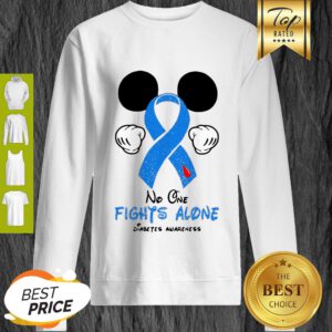 Disney Mickey Mouse No One Fights Alone Diabetes Awareness Sweatshirt