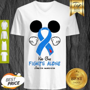 Disney Mickey Mouse No One Fights Alone Diabetes Awareness V-neck