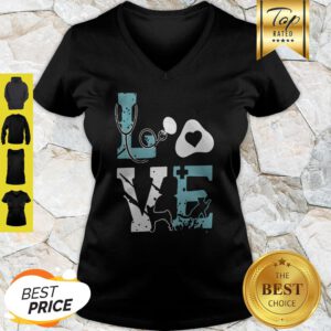 Love Cat Nurse Pet Paw V-neck