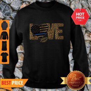 Love Leopard Thin Blue Line Lips Sweatshirt