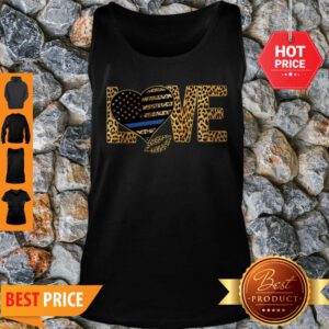 Love Leopard Thin Blue Line Lips Tank Top
