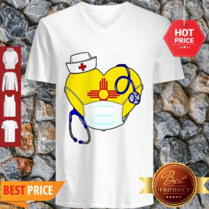 Love New Mexico Nurse Mask Coronavirus V-neck