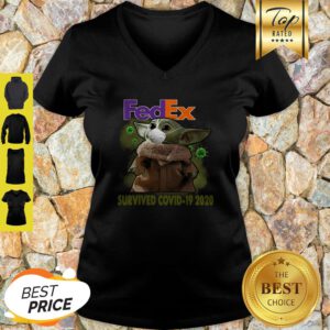 Official Baby Yoda Fedex Survived Covid 19 2020 V-neck