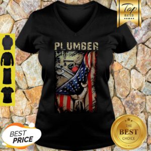 Official Plumber American Flag V-neck