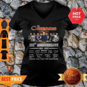 The Chicago Bears 100th Anniversary Signed Thank You For The Memories V-neck