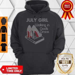 Awesome July Girl Walking In God’s Grace Book Hoodie