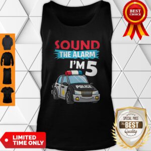 Birthday Boy 5 Years Old Police Car Policeman Cop Tank Top