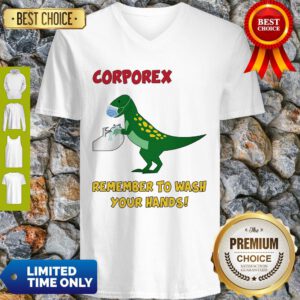 Corporex T-rex Remember To Wash Your Hands Covid-19 V-neck