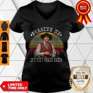Forgive Me If I don’t Shake Hands Tombstone Covid 19 Sunset V-neck