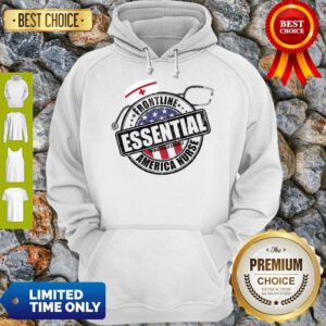 Frontline Essential Patrioticaly Correct America Nurse American Flag Hoodie