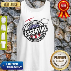Frontline Essential Patrioticaly Correct America Nurse American Flag Tank Top