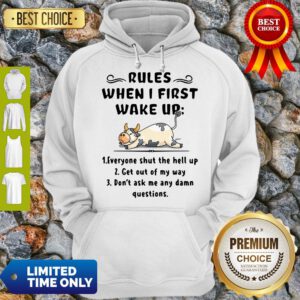 Funny Cow Rules When I First Wake Up Hoodie