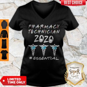 Funny Pharmacy Technician 2020 Essential Covid-19 V-neck