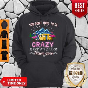 Flamingos You Dont Have To Be Crazy To Camp With Us We Can Train You Hoodie