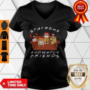 Hugsy And Friends Stay Home And Watch Friends V-neck