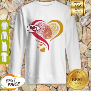 Kansa City Chief Heart Fingerprint Sweatshirt