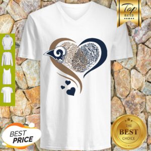 Los Angeles Rams Heart Fingerprint V-neck