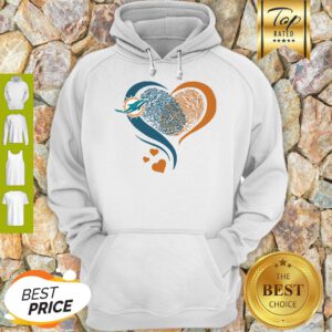 Miami Dolphins Heart Fingerprint Hoodie