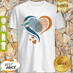 Miami Dolphins Heart Fingerprint Shirt