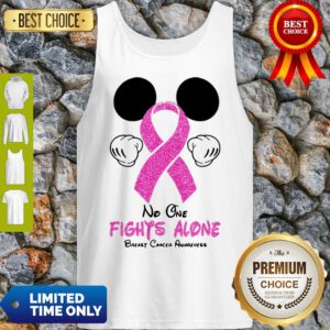 Mickey Mouse No One Fights Alone Breast Cancer Awareness Tank Top