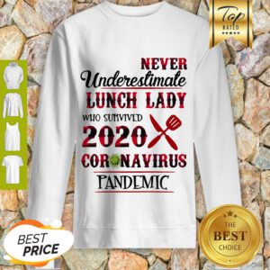 Never Undereslimate Lunch Lady Who Survived 2020 Coronavirus Pandemic Sweatshirt