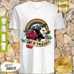 Rainbow Opossum LGBT Gay And Trashy V-neck