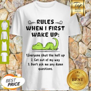 Rules When I First Wake Up Everyone Shut The Hell Up Dinosaurs Shirt