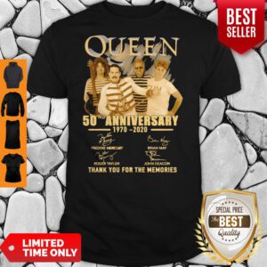 Queen 50nd Anniversary 1970 2020 Thank You For The Memories Signatures Shirt