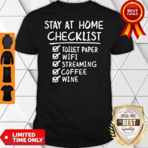 Awesome Stay At Home Checklist Funny Letter Print Shirt
