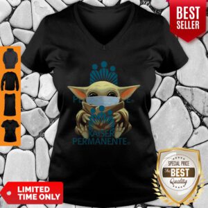 Star Wars Baby Yoda Mask Hug Kaiser Permanente Covid-19 V-neck