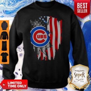 Nice Chicago Cubs Inside American Flag Sweatshirt