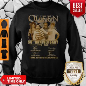 Queen 50nd Anniversary 1970 2020 Thank You For The Memories Signatures Sweatshirt