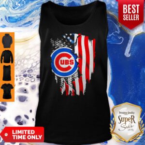 Nice Chicago Cubs Inside American Flag Tank Top