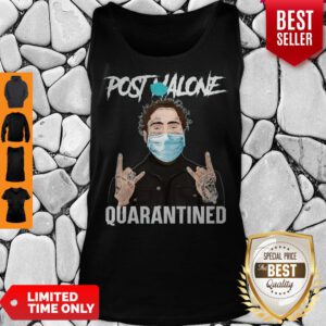 Funny Post Malone Face Mask Quarantined Tank Top
