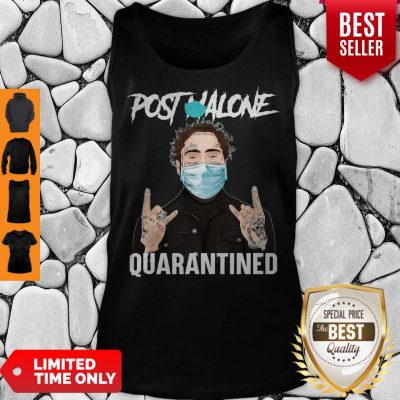Funny Post Malone Face Mask Quarantined Tank Top