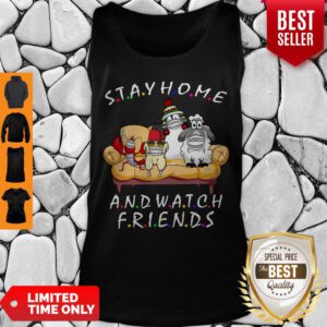 Top Pets Stay Home And Watch Friends Cartoon Covid-19 Tank Top