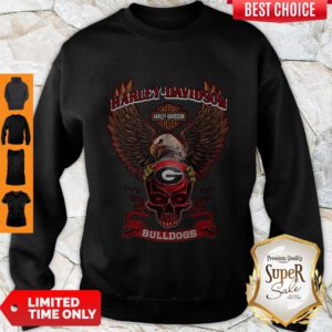 Top Skull Georgia Bulldogs Motor Harley Davidson Cycles Sweatshirt