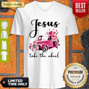 Nice Leopard Pink Truck Jesus Take The Wheel V-neck