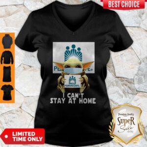 Baby Yoda Mask Kaiser Permanente I Can’t Stay At Home Coronavirus V-neck