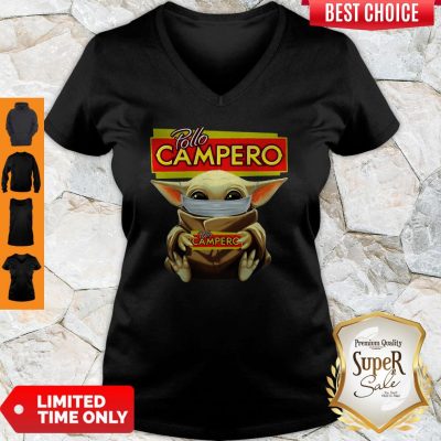 Baby Yoda Mask Pollo Campero I Can’t Stay At Home Coronavirus V-neck
