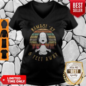 Awesome Snoopy Namastay 6 Feet Away V-neck