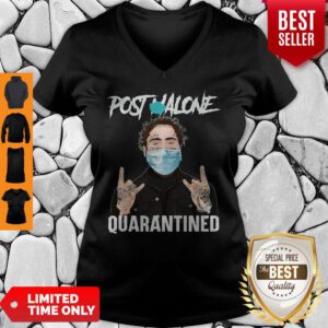Funny Post Malone Face Mask Quarantined V-neck