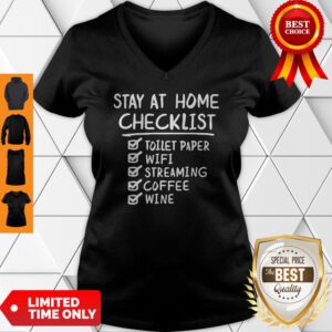 Awesome Stay At Home Checklist Funny Letter Print V-neck