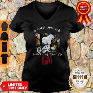 Nice Snoopy Mask Stay Home And Listen To Korn V-neck