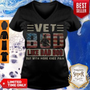 American Flag Vet Bod Like Dad Bod But With More Knee Pain V-neck
