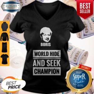 Awesome Boris World Hide And Seek Champion V-neck