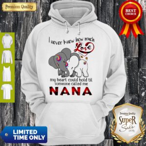 Elephants I Never Knew How Much Love My Heart Could Hold Til Some One Called Me Nana Hoodie
