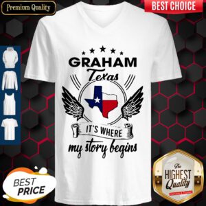 Funny Graham Texas It's Where My Story Begins Map V-neck